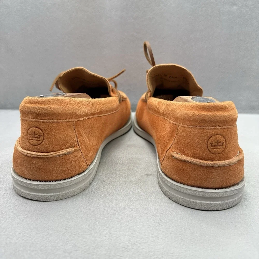 Peter Millar Excursionist Mens Size 11.5 (M) Boat Shoes Papaya Suede Slip-On EUC